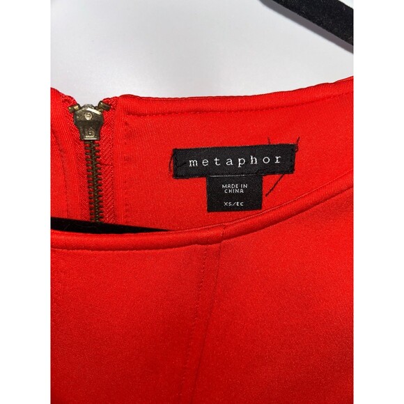 Women's Metaphor Red Short Sleeve Scuba Dress Size XS - Picture 4 of 6